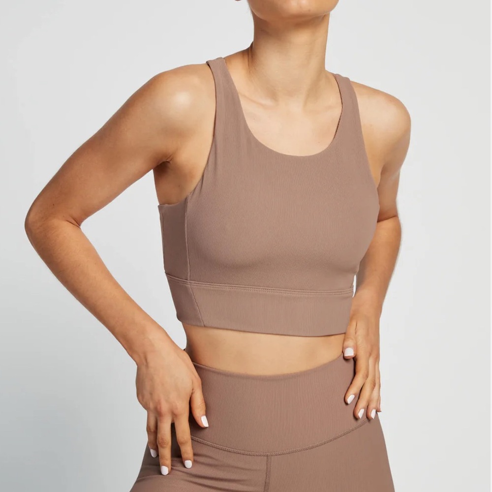 WILO Base Ribbed (Latte) Longline Sports Bra